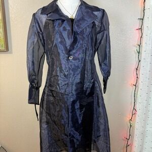 Sheer Navy Organza Dress Coat – Collections 5 – Size‎ 8 (M)